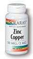 Solaray Zinc Copper -- 100 Vegetarian Capsules