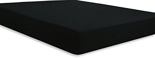 Utopia Bedding Cotton sateen Fitted Sheet (Twin, Black) – Premium Quality Combed Cotton Long Staple Fiber - Breathable, Durable &amp; Comfortable with Deep Pocket