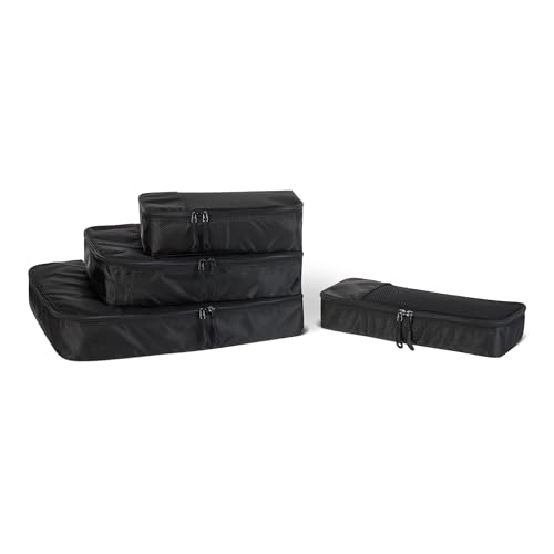 Amazon Essentials 4-Piece Space-Saving Packing Cubes Travel Accessories Set, Lu…