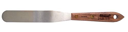 Albion Engineering 258-5S Classic Spatula, Stainless Steel, Hardwood Handle, 7/8" Wide Tip x 5" Long Blade