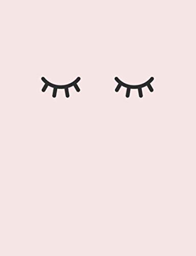 Notebook: Blank Lined Notebook College Ruled Pink Eyelashes Cover