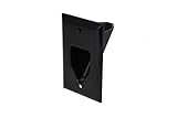 DataComm Electronics 45-0001-BK 1-Gang Recessed Low Voltage Cable Plate - Black