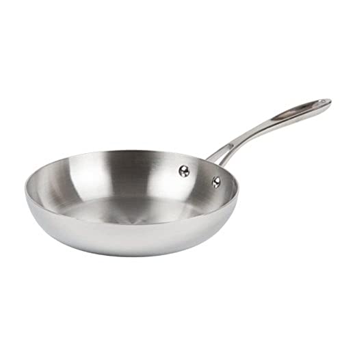 Vogue Tri Wall Induction Frying Pan 24 cm/1.95 Litre, Stainless Steel & Aluminium - Induction Hob, Gas, Electric & Solid Top Compatible, Y320