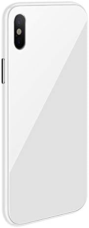 iPhone X/XS Max/XS/XR Magnetic Case with Metal Frame Glass Back Case for iPhone 10 Aluminum Alloy Tempered Glass with Built-in Magnet Flip Cover for iPhone X/10 5.8'' (White, iPhone Xs)