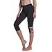 Women's Crisscross Cutout Capris Leggings Yoga Pants with Hidden Pocket