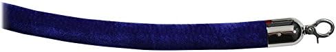 Visiontron 840BL96HE-PS1 8ft PRIME Velvet Blue Rope, Hinged Snap Ends Polished Stainless Steel