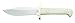 Bear & Son Cutlery Smooth Bone Baby Bowie Knife with Leather Sheath, White, 6 1/2