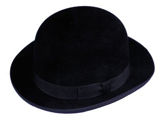 UHC Men's Derby Hat Bowler Felt Fashion Gentleman Adult Costume Accessory (Brown), S