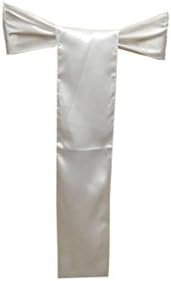 LIVA HOME Pack of 10 satin chair sashes bow for wedding and Events Supplies Party Decoration chair cover sash (10, IVORY)