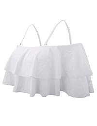 Tentador Traje de baño de volantes para dama con hombros descubiertos con volantes Bikini crop tops elegantes