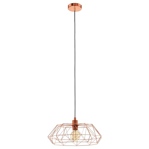 Eglo Suspension Carlton 2, lampe suspendue vintage 1 flamme, luminaire