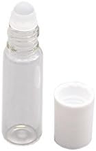 Clear Glass,5ml,Empty Roll on Bottles 10 Packs Essential Oil Perfume Roller Glass Bottles Fragrance Cosmetic Liquid Rollerball Vial Bottle Container With White Cap