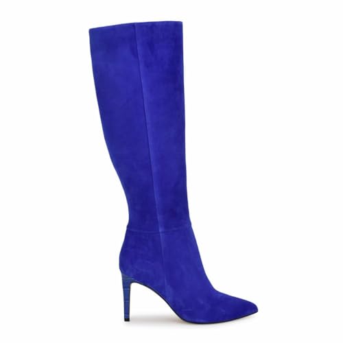 Nine West Women’s Richy Boot, Blue Suede 422, 7.5