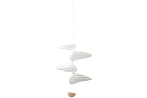 FLENSTED MOBILES Airflow 17 Hanging Mobile - 12 Inches - High Quality Plastic and Wood Ball - Handmade in Denmark by Flensted