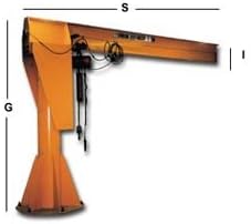 Handling Systems, 1,000 # Cap Ultra Rugged Jib Crane, Uhd-Jib-11812, S: 18', Wt. (Lbs.): 1900, G: 13' 9", I: 12", Cap. (Lbs.): 1000, 351-1-1812