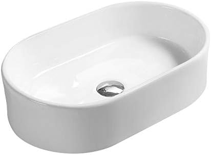 Balterley 560mm Countertop Vessel Bathroom Sink, Ceramic Oval Bowl Bathroom Wash Basin Sink, No Tap Hole