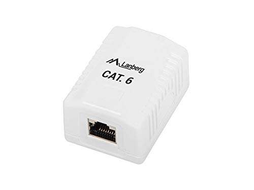 LANBERG ROSETA DE PARED 1XRJ45 Cat.6 CONECTORES IDC LSA PERMITE Cables 26-22 AWG Blanco OS6-0001-W