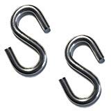 US Stainless 2 Pieces Stainless Steel 316 Straight S Hook 3/16" (5mm) Marine Grade