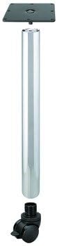 Table Leg For Optional Casters or Levelers, Diameter Ø60 mm, Height 705 mm (27 3/4") Satin Nickel, Epoxy-Coated