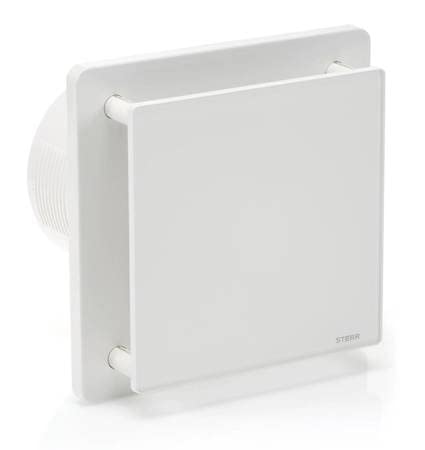 STERR White Bathroom Fan 5 inches / 125 mm with HYGROSTAT - Extractor Fan - Glass Front - Modern Look - BFS125H - 20 W