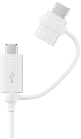 FULL Power 5A MicroUSB and USB TypeC Combo Cable Compatible for Sony Xperia L1 Provides True USB Fast Quick Charging Speeds! (WHITE)