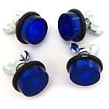 Chris Products CH4B Blue Motorcycle Mini License Plate Reflector, 4 Pack