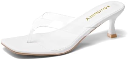 Amazon.com | FOWT Women Square Open Toe Mules Slip on Kitten Mid