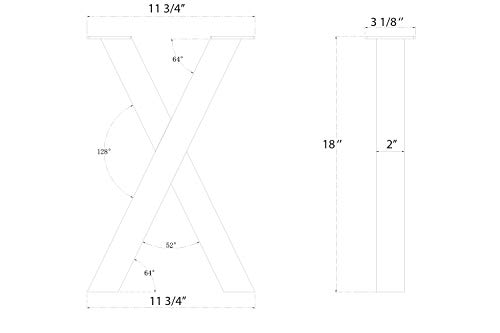 ECLV 18" Dining Bench Legs, X-Shaped Steel Table Legs, Coffee Table Legs,Computer Desk Legs,Industrial Kitchen Table Legs,Set of 2,Black (Black)