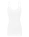 RT1004 Ladies Adjustable Spaghetti Strap Lace Trim Long Tunic Cami Tank Top White S