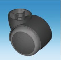 5 x 50mm Soft Wheel Castors with 11mm x 22mm Stems (5036S)