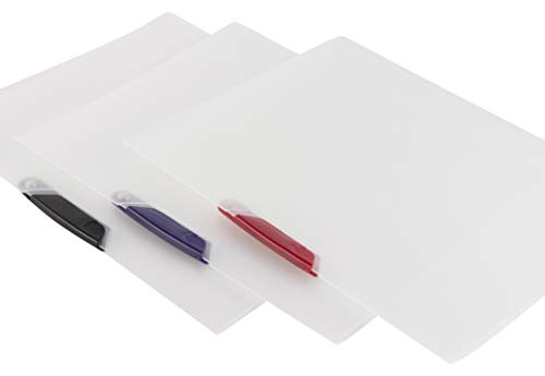 Report Cover with Swing Clip - 12-Pack Polypropylene Document File Folder for Presentation, Business Meeting, Hold 30 Sheets 8.5 x 11 Inches Letter Size Paper, Transparent Cover with 3 Color Clips