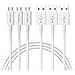 POWERADD Micro USB Cable Android Charger, 3 Pack 1.2m/4ft USB to Micro USB Sync and Fast Charging Cables for Samsung/HTC/LG/Nexus/Nokia/Sony/Kindle/MP3/PS4/Smartphones and More-White