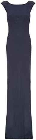 Edith Windsor Women's Athena Satin Cowl Back Evening Dress Medium Navy Blue
