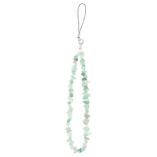 UKCOCO Crystal Stones Phone Lanyard, Green Natural Gemstone Phone Charm, 9.05 Inch Mobile Wrist Strap for Keychains, Wallets, Handbags, Backpacks, Usb Sticks, Mini Cameras, and More