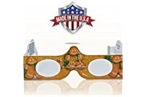 TRUSTY 3D CHRISTMAS 3D Christmas Glasses - 5 - Pack - A Fun Christmas Experience! Turn Holiday Lights Into Magical Images. At Every Point Of Light See GINGERBREAD! Our USA MADE Holiday Specs Are Perfect For Festivities!