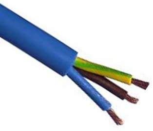 LILMACC 10m roll Blue Arctic grade 1.5mm² Rated 16A BS6500 3 Core Mains Flex cable. Twin and earth for IP44 hookup trailing fly leads etc (10M)