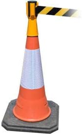 Tensabarrier Yellow TensaCone Topper 7.5'L Black/Yellow Chevron Retractable Belt Barrier (TC114-35-STD-NO-D4X-C)