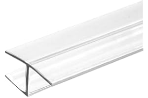 CBW Doors CBW Frameless Shower Door Side Seal Strip H-Type 180 Degree 72'' Length, Clear (1, 3/8'' Glass)