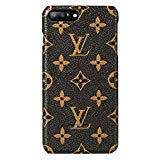 iPhone 7 Case, iPhone 8 Case, New Elegant Luxury PU Leather Monogram Pattern Classic Style Cover Case for Apple iPhone 7 iPhone 8 (Large Logo)