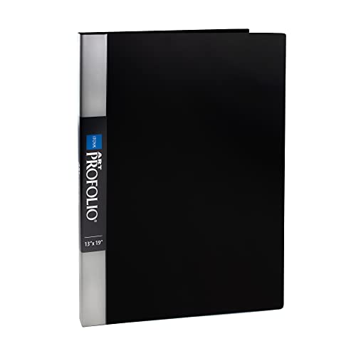 Itoya Art ProFolio 11x14 Portfolio - 48 Page Black Art Binder With Clear Plastic Sleeves