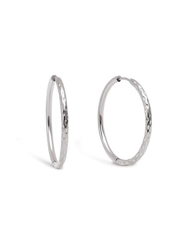- Pendientes Aro River L. Acero con Estilo Bohemio. Estilo Maxi con Forma Orgánica. Joyas para Mujer