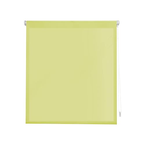 Decorblind | EasyFix Translucent Roller Blind Without Tools and No Drilling – Measure 140 x 180 cm Width x Length, Fabric 137 x 175 cm – Plain Pistachio Colour for Windows