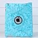 Ctech 360 Degrees Rotating Stand (Blue) Stylish Embossed Flowers Case for iPad 3 / The New iPad (3rd Generation) /iPad 2, Supports Smart Cover Wake/Sleep Function