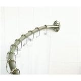 Zenna Home 35601BN, Curved Shower Curtain Rod, 60 to 72-Inch, Brushed Nickel