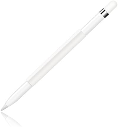 Auxoda Magnetic Sleeve, Soft Silicone Holder Grip with Charging Cap Holder compatibles with iPad Pro Pencil (White)