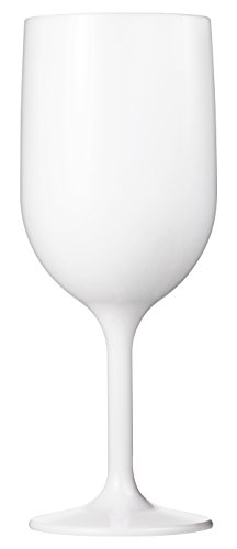 Drinique VIN-WG-WHT-4 Stemmed Wine Glass Unbreakable Tritan Stemware, 12 oz (Set of 4), White