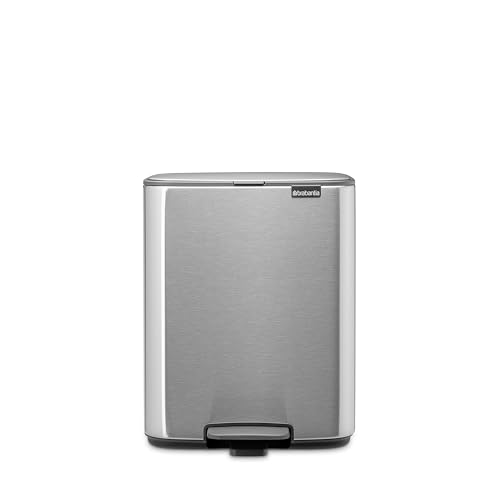 Brabantia Bo Small Step-On Trash Can | 3.2 Gal / 12L | Matt Steel Fingerprint P…