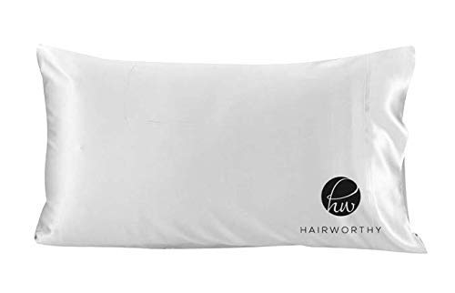 HairworthyHairembrace Silk Pillowcase for Hair and Skin Queen - White Silk Pillowcase 1-Pack 20x30 inches - 100% Mulberry Silk Pillow Case Set of 1 with Hidden Zipper