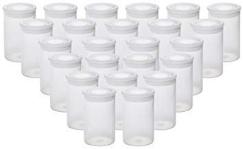 Film Canisters with Lids,Clear,See-Through,Pack of 24,School Art Projects,Storing of Small Personal and Household Items,Pills,Herbs,Tiny Bead Storage Containers