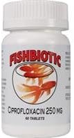 Fishbiotic CIPROFLOXACIN 250 mg / 60 ct compare to Fish Flox - Forte Saltwater and Freshwater Ornamental Fish